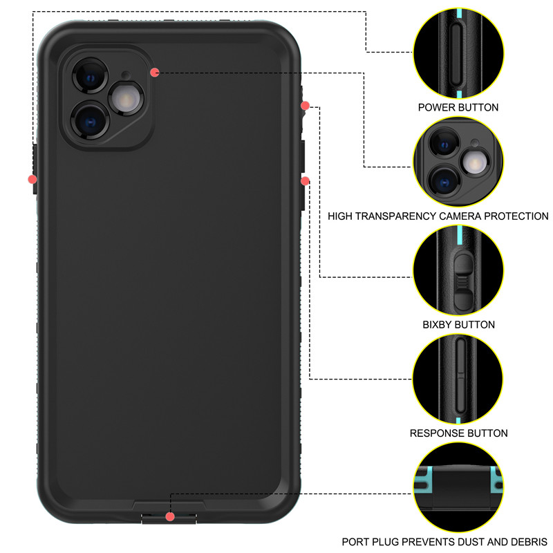 robust Telefon-Fall iphone 11 beste wasserdichte Tasche für iphone 11 Schwimmtelefon Gehäuse (blau) mit solider Farbe Rückendeckung