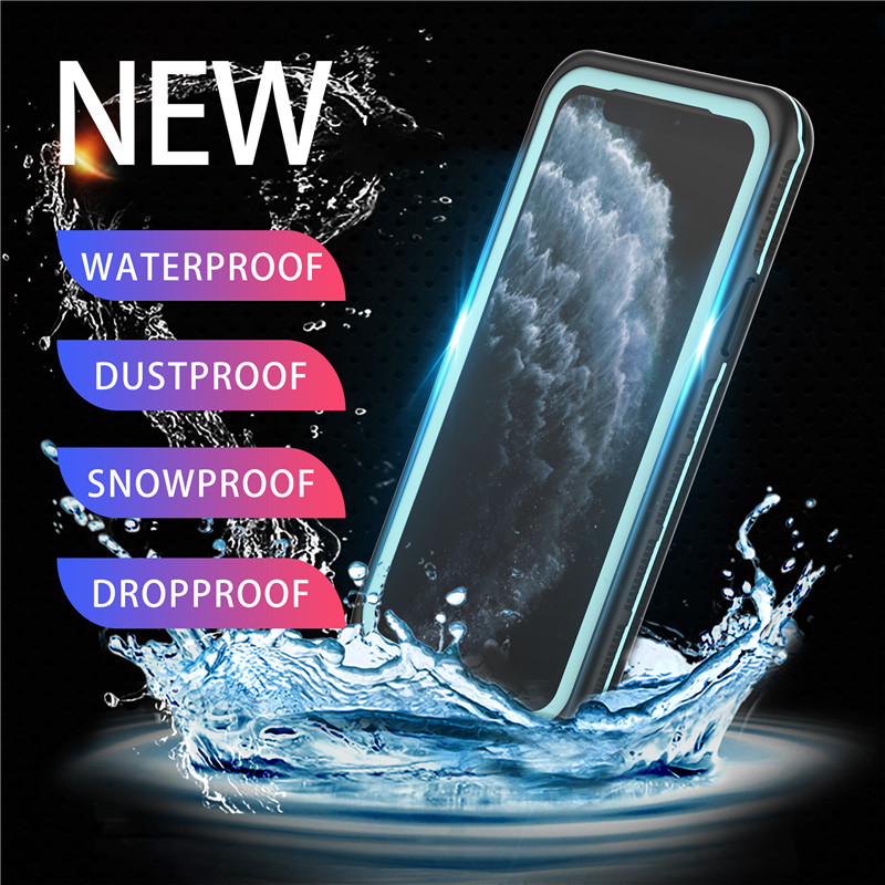 Wasserfeste Tasche des wasserdichten Handyzubehörs für tauchfähigen Fall des Telefons für iphone 11 Pro (blau) mit fester Farbrückseitenabdeckung