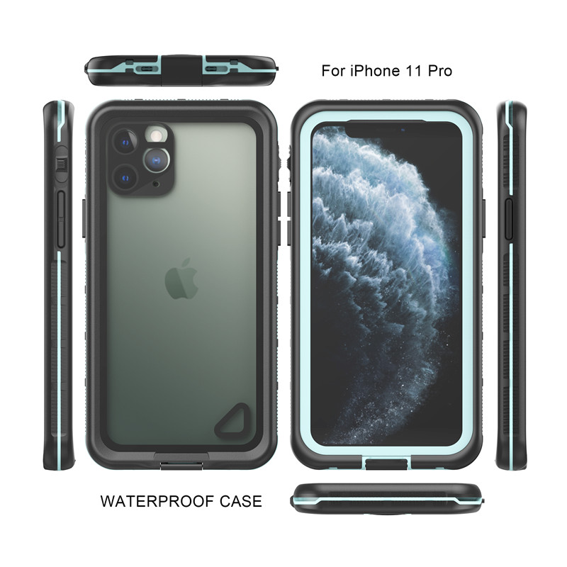 Wasserdichte Handyhülle für das beste iPhone 11 Pro wasserdichtes, lebensfestes, wasserdichtes iPhone 11 Pro (blau) mit transparenter Rückseite