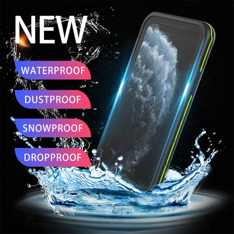 Wasserdichte Telefonhülle für das schwimmwassergeschützte iphone 11 pro max case (schwarz) mit transparenter rückseitiger Abdeckung