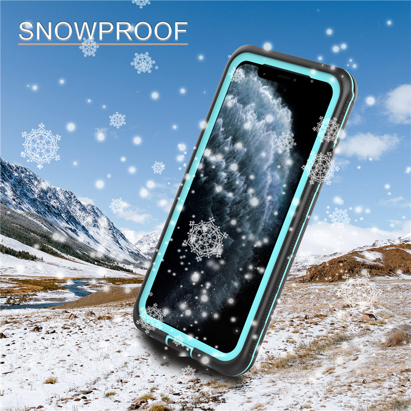 Iphone Schutzhüllen wasserdicht Kunststoff wasserdicht Unterwasser wasserdicht Gehäuse für iphone 11 pro max (blau) mit fester Farbe Rückendeckung