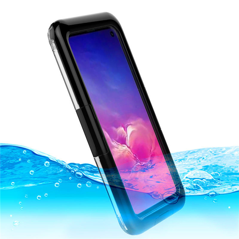 Wasserdichte Handyhülle Kunststoffgehäuse wasserdicht schwimmen Handyhülle für Samsung S10 (schwarz)
