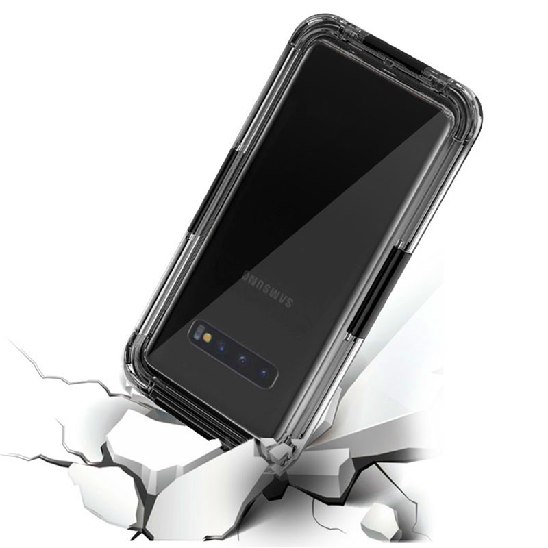 Wasserdichte Handyhülle Kunststoffgehäuse wasserdicht schwimmen Handyhülle für Samsung S10 (schwarz)