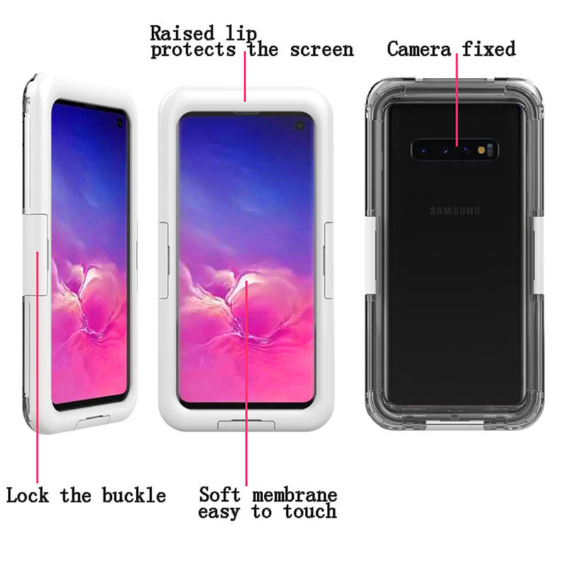 Telefon-Gehäuse mit Wasser in ihnen Telefon Wasser-Schutz-Rettungstasche für Samsung S10 () Weiß)