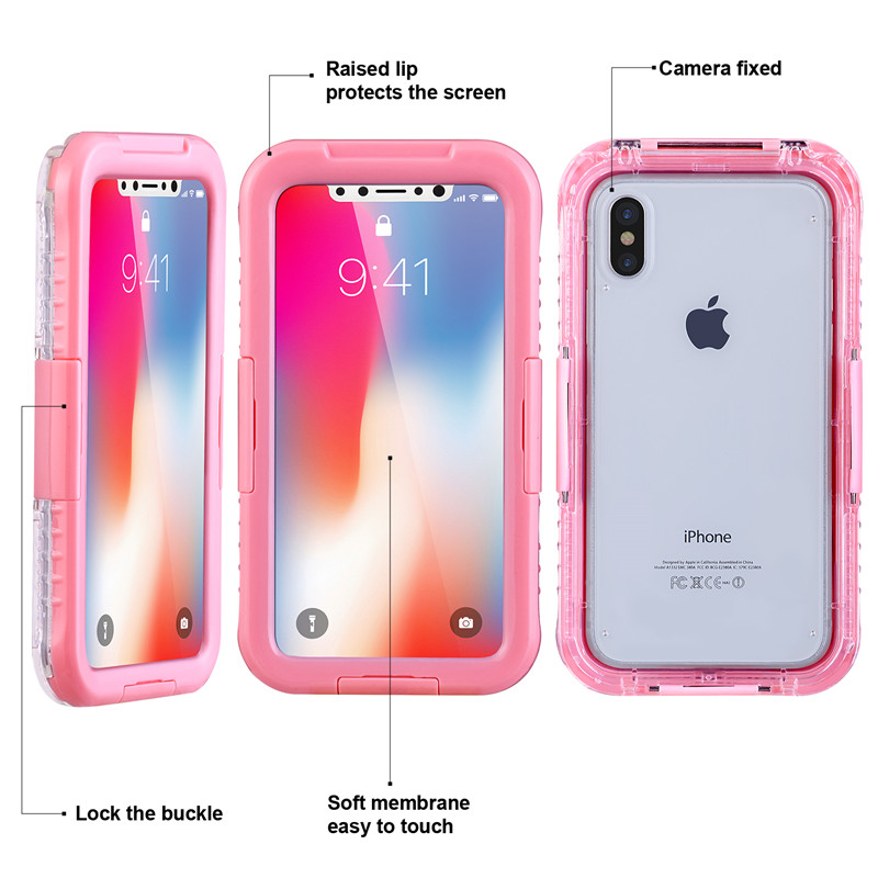 Iphone XR ip68 Tasche wasserdicht Telefon Brieftasche alles Beweis Fall () Pink)